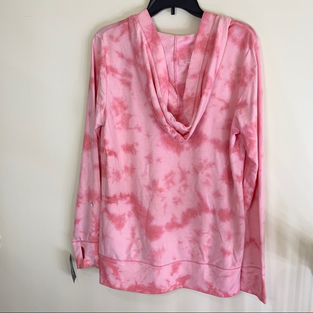 Ideology woman’s Tie Dyed Lace Up Hoodie Pink - Picture 8 of 10